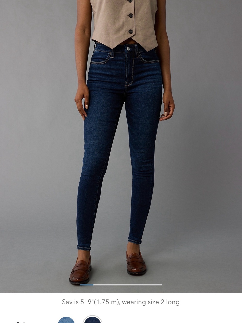 American Eagle Outfitters High-Rise Dark Indigo Skinny Jeans